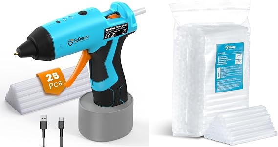 5Ah Hot Glue Gun and 225 Gun Sticks Set, Blue