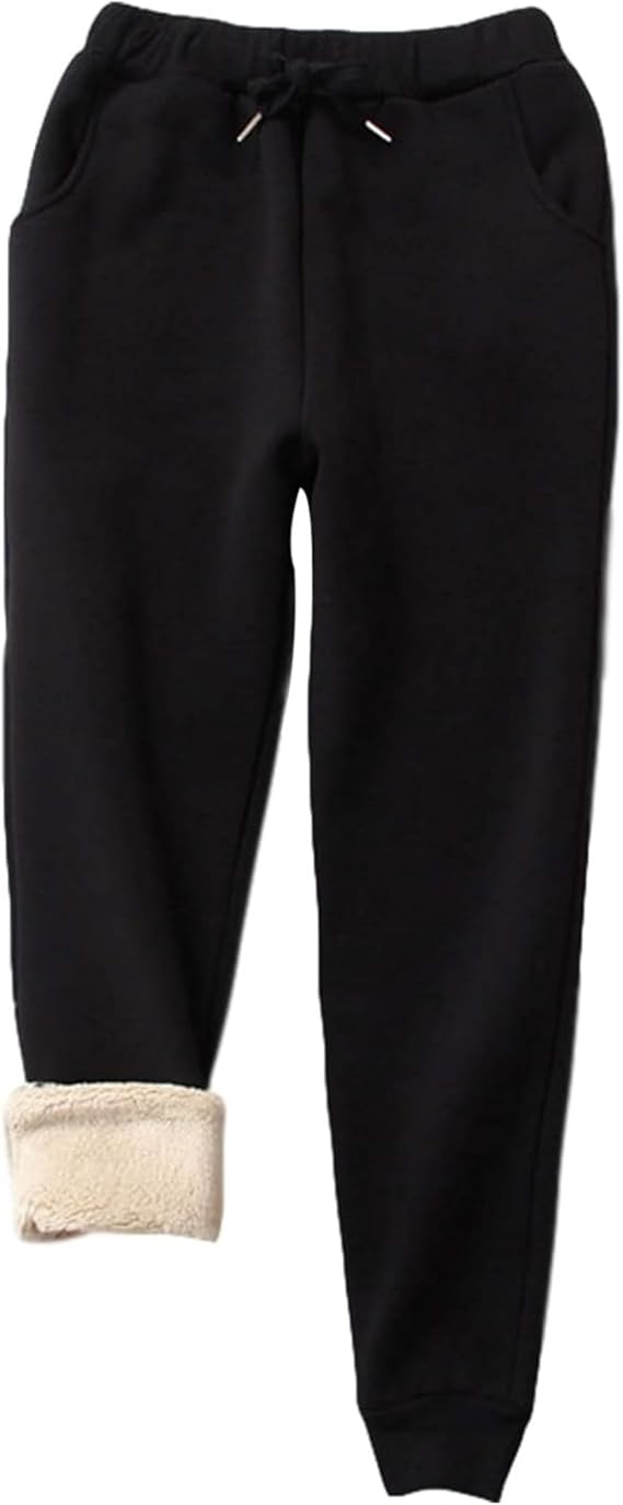 Yeokou Warm Sweatpants Womens Fleece Sherpa Lined Winter Active Running Jogger Pants