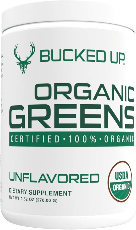 Greens Superfood Powder Unflavored | 8 Most Essential Mixed Greens | Certified 100% Organic | Chlorella, Spinach, Kale, Spirulina, Alfalfa, Broccoli, Wheat Grass, Barley Grass | 30 SERV | 9.52 OZ
