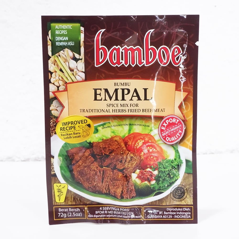 Bamboe Bumbu Empal Traditional Meat Seasoning Spice Mix, 72 Grams Pack of 9