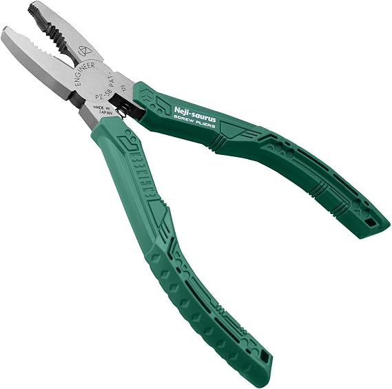 Engineer Screw Removal Pliers PZ-58 Neji-Saurus GT 160mm - Extractor Tool for Stripped, Damaged & Rusted Screws - Side Cutter & Spring Loaded - Made in Japan | Made in Japan, Remove Fasteners Sized: Ø3 - 9.5mm, Side Wire Cutter, Spring Loaded