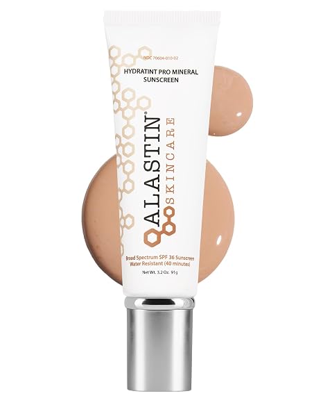 ALASTIN Skincare HydraTint Pro Mineral Tinted Sunscreen SPF 36 (3.2 oz) | 2-in-1 Daily Sunblock Moisturizer for Ultimate Protection and an Even Glow on Face & Neck, Fragrance-Free, Water Resistant