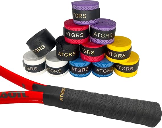 Tennis Grip Embossing Top Absorb Moisture Racquet Grip Tape Advanced Elasticity Anti-Slip Overgrip for Tennis Badminton Racquetball Grip Squash Racquet (Embossing-12 Colors)