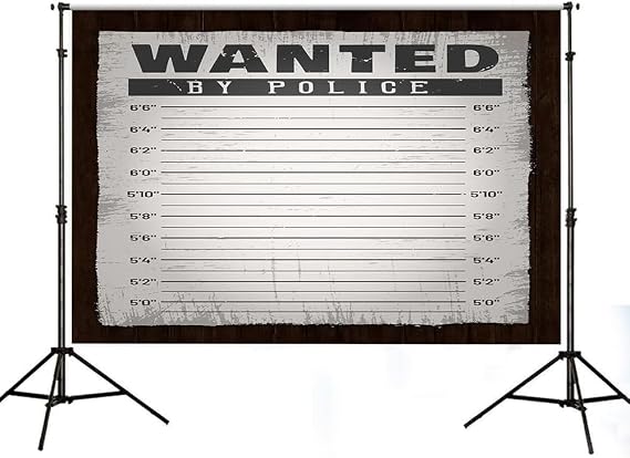 Mugshot Backdrop,Murder Mystery Party Decor for Photography,White 5x3ft