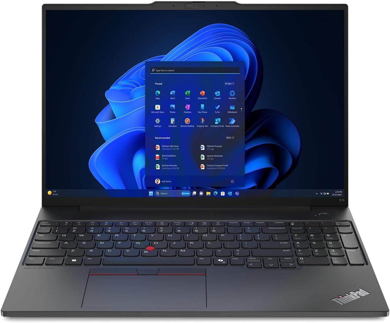 Lenovo ThinkPad E16 Gen 2 2024 Business Laptop 16 WUXGA IPS 12-Core Intel Ultra 7 155U 64GB DDR5 4TB SSD Intel Graphics Thunderbolt 4 Wi-Fi 6 Backlit Keyboard Fingerprint Win10 Pro wONT 32GB USB