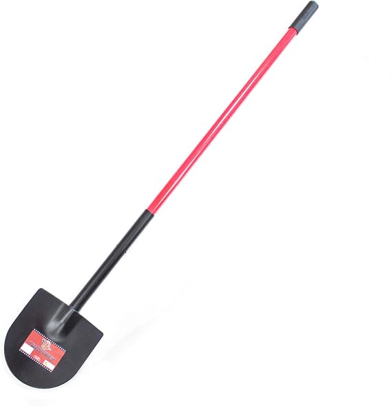 Bully Tools 12-Gauge Weighted Caprock Irrigation Shovel, 58" Handle | Heavy Duty Pony Shovel for Digging, Trenching, Hard Soil, Steel Body, Fiberglass Long Handle, 100% Made in USA