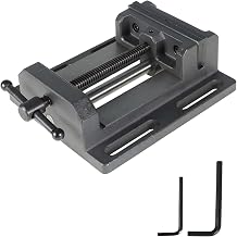6-Inch Iron-Cast Heavy Duty Low Profile Drill Press Vise Threaded Rod Adjustment for Bench Drill Fixed Base Vise