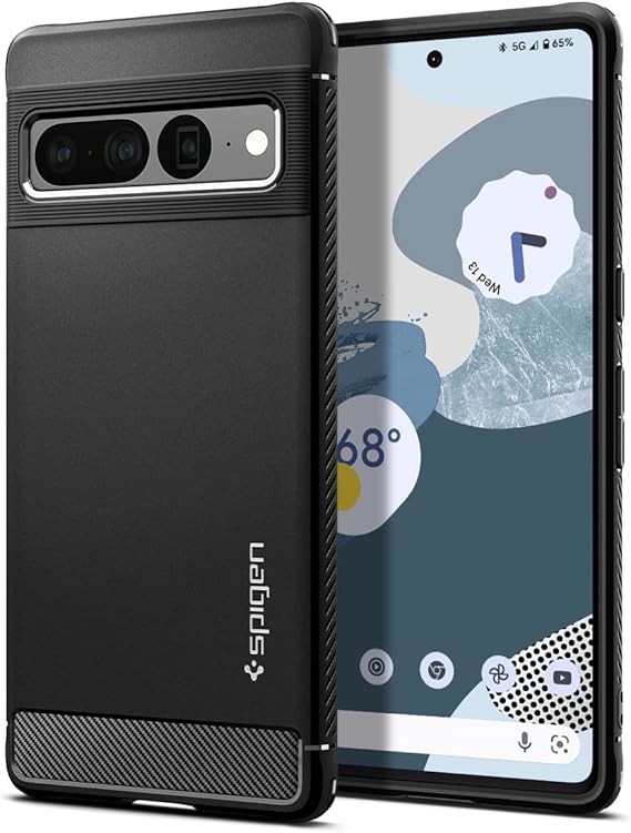 Spigen Rugged Armor Designed for Pixel 7 Pro Case (2022) - Matte Black