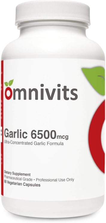 Garlic 6500mcg (Odorless) | Ultra Concentrated Garlic Formula (Allicin and Alliin) | Supports Immune Function, Antioxidant Activity, Cardiovascular System | 90 Vegetarian Capsules