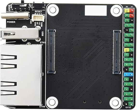Mini Dual Gigabit Ethernet Base Board for Raspberry Pi Compute Module 4 CM4, Onboard ETH/Micro SD/USB Interfaces, Suitable for Evaluating the Raspberry Pi CM4 or Being Integrated into End Products