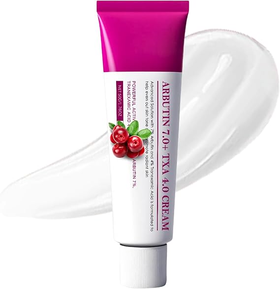 Arbutin 7% + Tranexamic Acid 4% Cream, Dark Spot Remover with Glutathione &amp; Niacinamide, Hyperpigmentation, Skin Lightening Cream for Freckle, Blemishes, Pigmentation, Korean Skincare