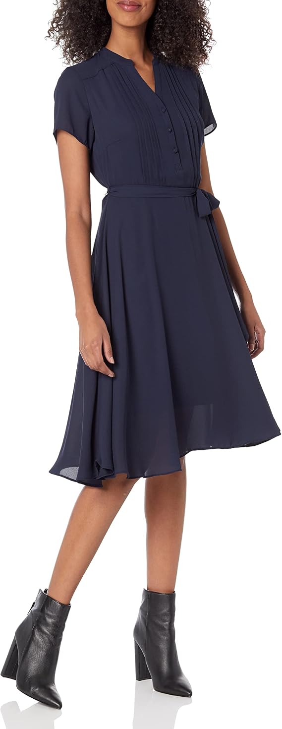 Nanette Nanette Lepore Women's Flutter Sleeve Pintuck Dress