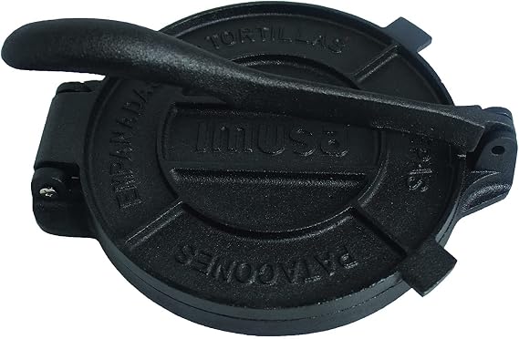IMUSA USA Cast Iron Tortilla Press 8-Inch, Black