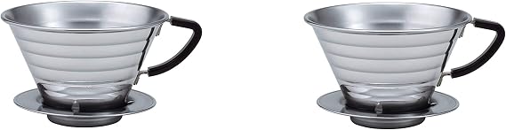 Kalita Wave 185 Drippers (Two Pack), Polished Stainless