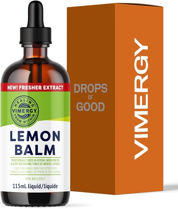 Vimergy Lemon Balm Organic Tincture, for Mental Calm, Vegan, 115 Servings