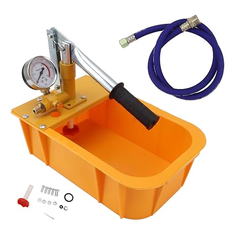 Hydrostatic Pump Tester, Hydraulic Manual Water Pressure Test Pump, 2.5 Mpa Water Pipe Leakage Pressure Tester Pump with Gauge & Tank