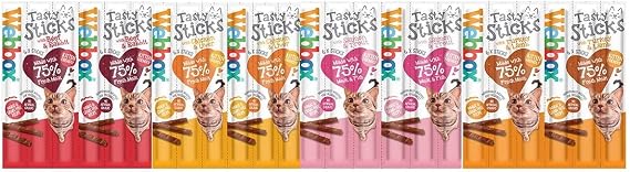 Webbox Cats Delight Tasty Sticks Chews Treats Variety Pack 12 x 6 (72 Sticks)