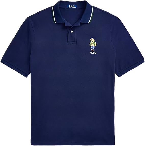 POLO RALPH LAUREN Mens Limited Polo Bear Mesh Polo Shirt (2XL, Navy (Classic Fit))