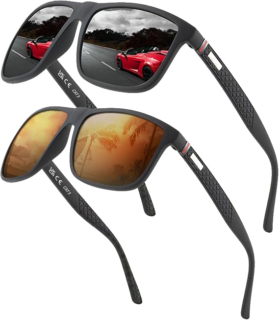 Perfectmiaoxuan Polarized sunglasses for men/women; Vintage/classic/elegant light frame; HD pilot lenses; Golf/driving/fishing/travel Eyewear