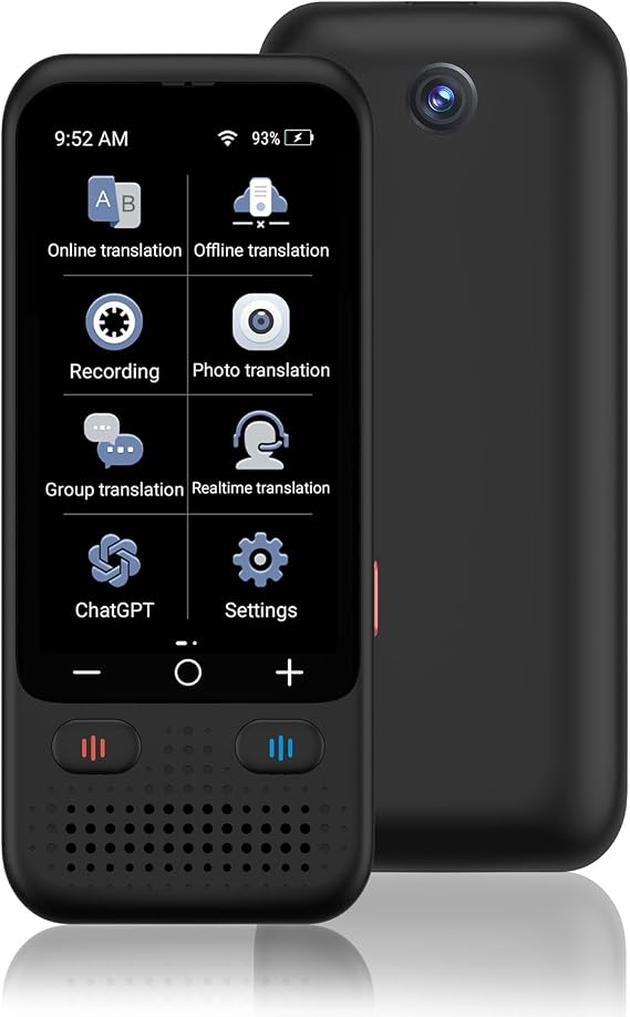 Translator Device, 2023 Instant Language Translator, Portable Translation Device in 138 Languages, Support Voice/Text/Offline/Photo Translation and Chatgpt, Gift for Business/Traveling