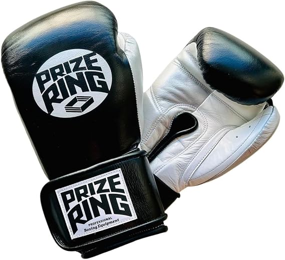 PRIZE RING "Professional SS" Boxing Gloves Black/Silver 14oz