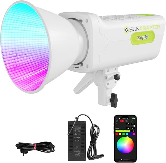 300C RGB+ACL LED Video Light, 300W COB Light,CCT 1400K-20000K
