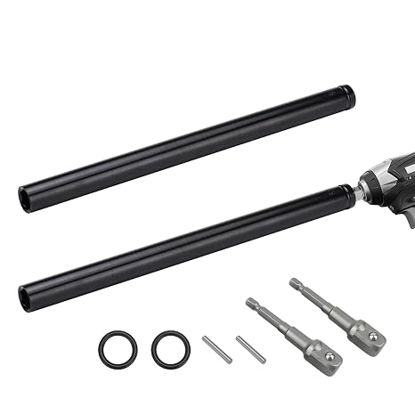 2pcs Nut Driver Set, Nut Driver Sets for Impact Drill, 12 Length Hex Hollow Shaft Nut Driver Sets, Impact Driver Socket Set, Hollow Nut Driver Set 12in
