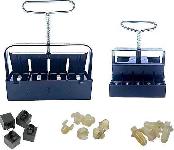 Authentic Ladbrooke 5-Pc Essentials Soil Blocker Set, England | Mini 4, Micro 20, cubic inserts, dowel & seed pins. Full nesting kit with trays. No plastic pots needed. Great gift.