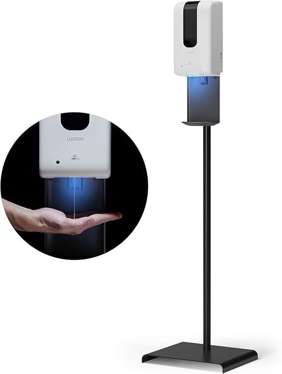 Automatic Hand Sanitizer Dispenser with Stand and Drip Catcher and Refillable Bottle for Restaurants, Schools, Churches - Sanitizer Stand