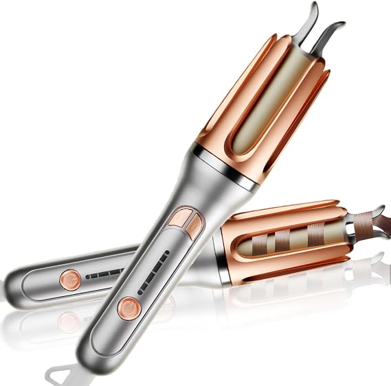 Automatic Curling Iron 32mm, Self-Rotating Hair Curler with Ceramic Tourmaline Barrel, Portable Curling Wand, 30s Fast Heat-Up, 4 Temperature Settings, Anti-Scald, Auto Shut-Off