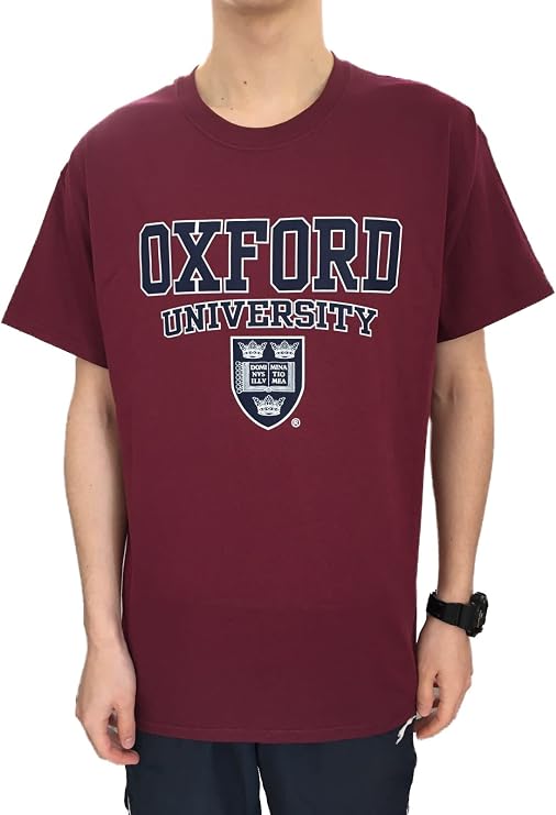 Official Oxford University Crest T-Shirt - Maroon - Official Apparel of The Famous Univeristy of Oxford