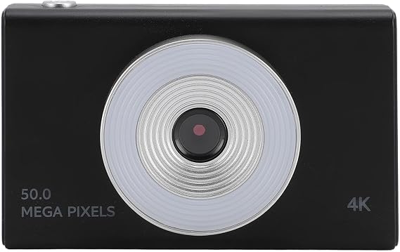 4K Digital Camera, 48MP HD Vlogging Camera with 8X Digital Zoom, Kids Digital Camera with Fill Light, Anti Shake Compact CCD Camera for Students Teens Boys Girls Seniors (Black)