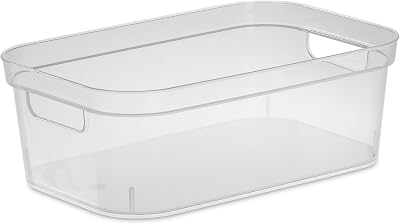 Sterilite Small Storage Bin, Plastic Storage Container for Organizing the Pantry, Closet, Bathroom and Countertops, Clear, 8-Pack