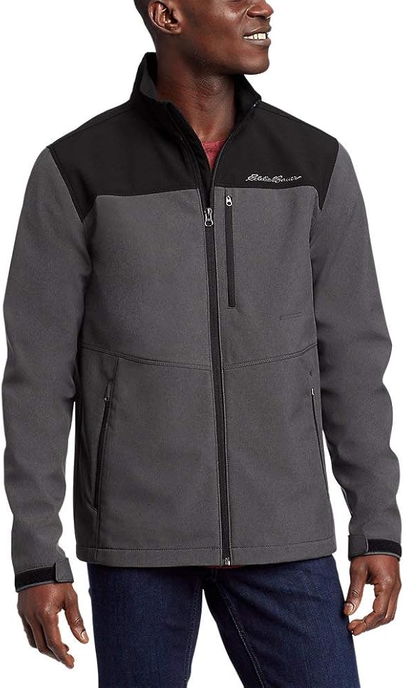 Eddie Bauer Men's Point Vista Soft Shell Jacket, Charcoal Htr Medium