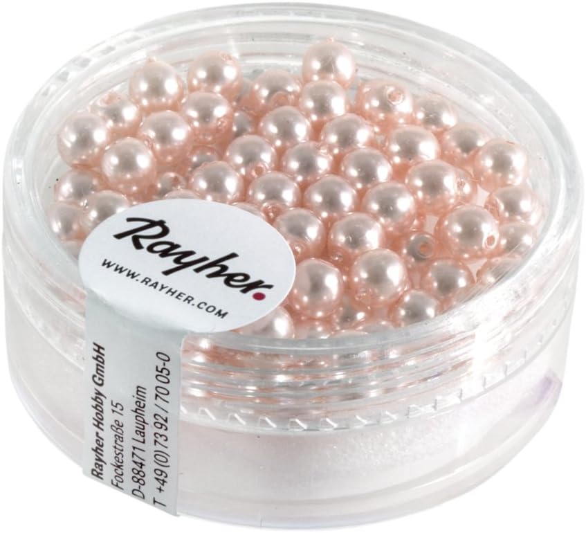 RAYHER - Renaissance Glaswachsperlen 4 mm ø Dose 85 Stück rosé