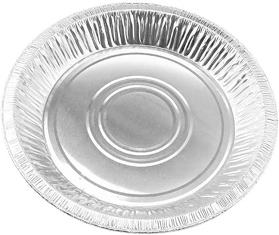 KitchenDance Disposable Aluminum Pie Pan - 9-5/8" Round Aluminum Foil Baking Pan Perfect for Home and Restaurants, Aluminum Pans for Baking, Cooking, Preparing Food, Oven Safe Pan #11042, Pack of 25