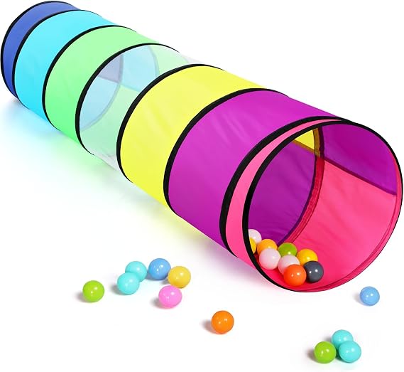 Kids Play Tunnel Tent for Toddlers, Colorful Pop Up Crawl Tunnel Toy for Baby or Pet with Breathable Mesh, Collapsible Gift for Boy and Girl Play Tunnel Indoor and Outdoor Game
