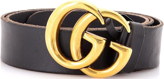Pre-Loved GG Marmont Belt Leather Medium, Black