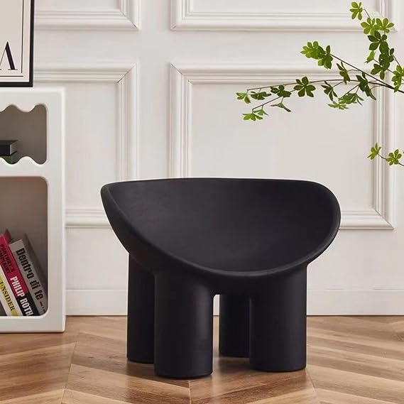 Creative Elephant Leg Chair, Nordic Elephant Leg Single Leisure Sofa Chair, Modern Simple Creative Leisure Fashion Stool for Living Room and Bedroom (Black, 63*35*46cm/24.8*13.8*18.7in)