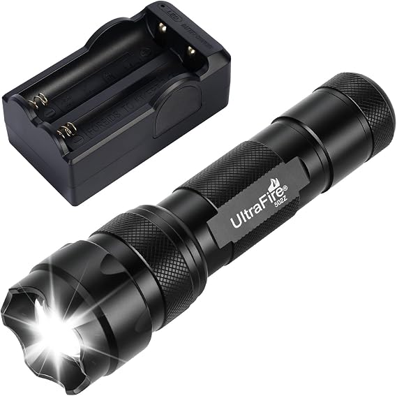 ULTRAFIRE 1200 High Lumen Single Mode Tactical Flashlight, Zoomable Mini LED Handheld Flashlight IPX65 Waterproof, Small Bright Pocket Light for Camping, Hiking, Emergency (502z)