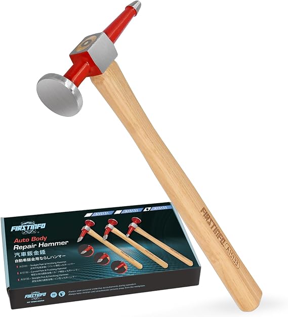 FIRSTINFO 13" Straight Point Pick Finishing Auto Body Hammer, 0.84 lbs
