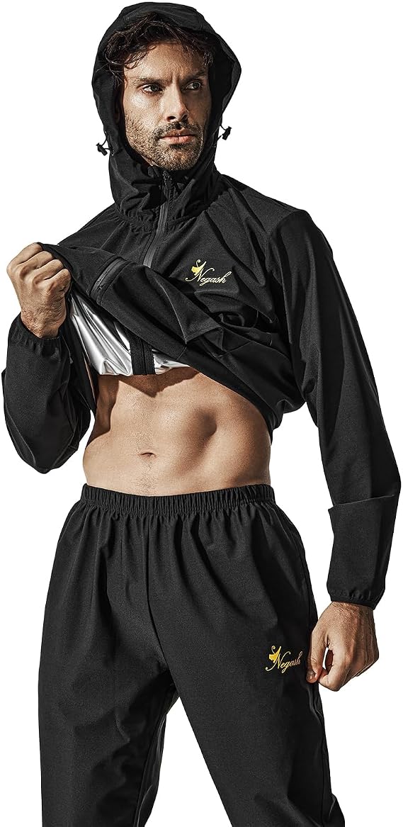 Zipper Sauna Suit with Hood - Ultimate Sweat Suit for WeightLose, Men's Sauna Suit | Intense Workout Gear for Men