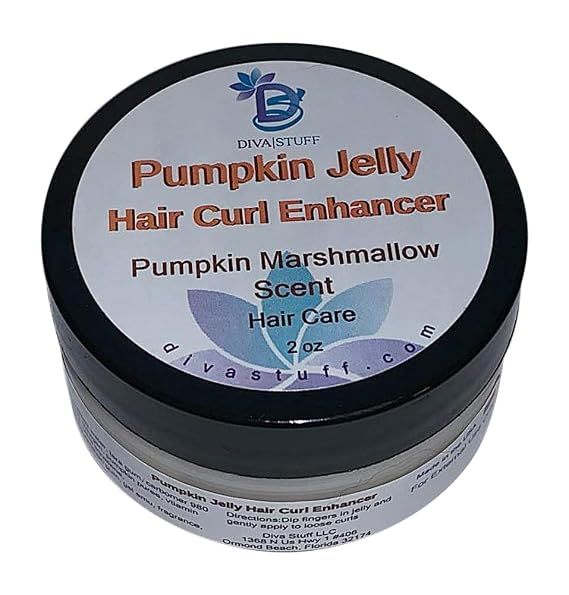 Diva Stuff Pumpkin Jelly Curl Enhancer Styling Gel, For Curly and Wavy Hair, Made With Pumpkin Enzymes and Delicious Pumpkin Marshmallow Scent, 2 oz