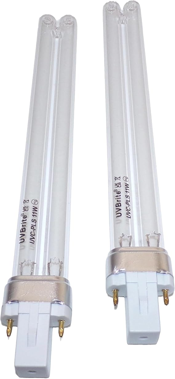 UVBrite® 2 x 11W PLS UV-C Bulb UV Lamp for Pond Filter UVC High Performance Quartz | Algae Blanket Weed Control [Energy Class G]