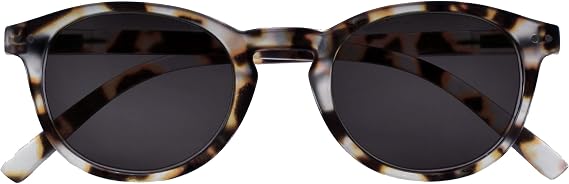OPULIZE Zen Reading Sunglasses Small Lightweight Round Frame Spring Hinges Scratch Resistant Tinted Lens UV400 Protection Matt Light Brown Tortoiseshelll Mens Womens S24-1T +2.50