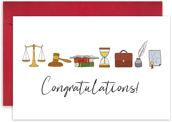 Unique Lawyer Graduation Card, New Lawyer Congratulations Card, Graduation Card for Law School Graduate