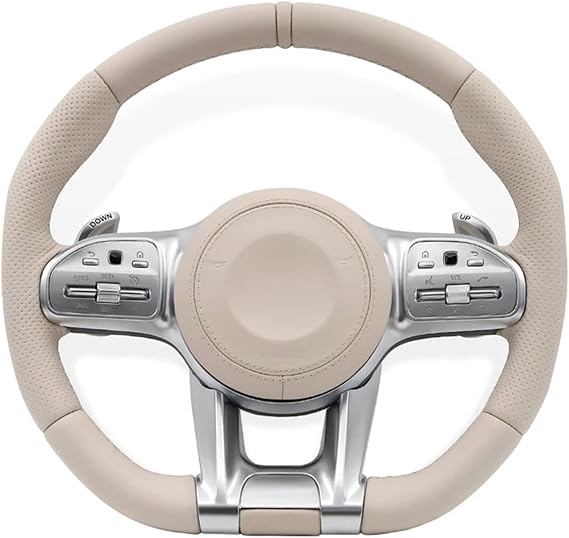 Beige Steering Wheel Compatible With Mercedes Benz AMG W204 W205 W212 W213 W221 W222 W464 G350 C63 G63 G500 Glc Gle Gls Gla Cla Glk(C style)