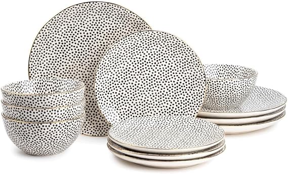 Round 12-Piece Tableware Set Household Cutlery Set Tableware Combination Table Items