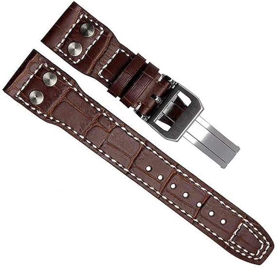 22mm Genuine Leather Watch Strap Band fit for IWC PILOT'S Watchs