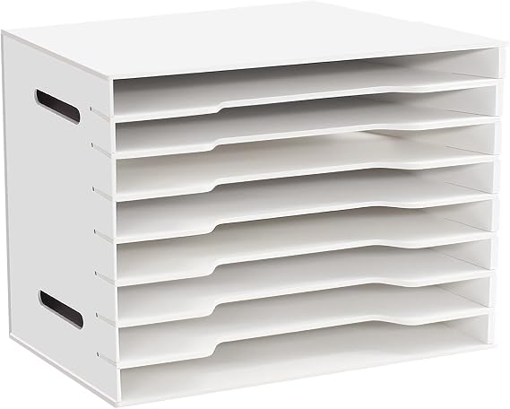 16"x20" Paper Organizer Storage for Desk,8 Tier Construction Paper File Sorter Storage,Larger Size Literature Organizer,Large File Suitable for Home,Classroom and Office